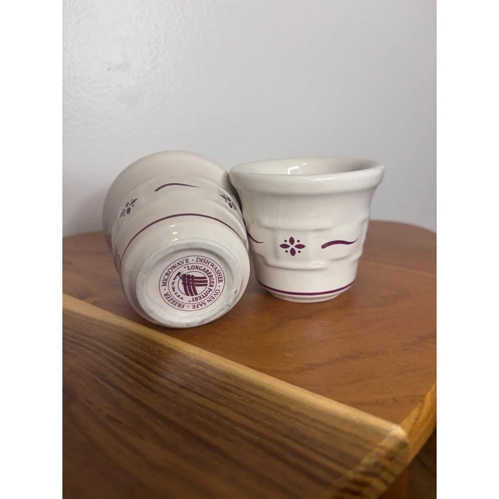 Longaberger Pottery Woven Traditions Red Votive Candle Small Holders Set 2 box